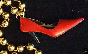 RED SLIPPER Slippers RUBY HIGH HEELS Mardi Gras Bead  