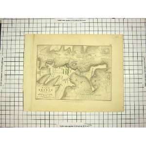    JOHNSTON ANTIQUE MAP 1814 PLAN BATTLE CRAONE FRENCH