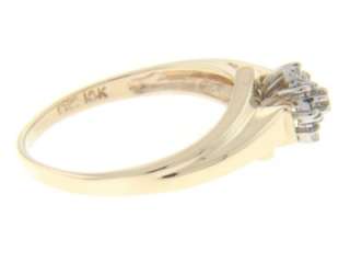 PURE 10K YELLOW GOLD NATURAL DIAMOND LADIES BYPASS RING  