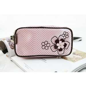  New! Adorable Daisy Love Light Pink Double Zipper Cosmetic 