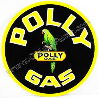 POLLY GASOLINE 12 ROUND VINYL GAS & OIL PUMP DECAL DC 206  