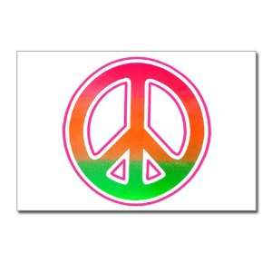  Postcards (8 Pack) Neon Peace Symbol 