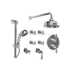 Â¾ Thermostatic system with hand shower rail 4 body jets and shower 