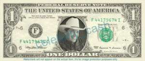 George Strait One Dollar Bill   Mint!  