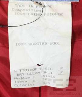 Thierry Mugler 2 Pc Red Wool Blazer & Skirt Suit Set Size 36  