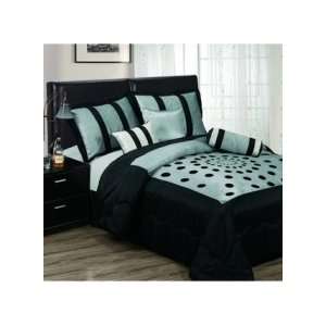  LaCozee Circo Luxury Comforter Set in Black and Silver 