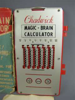 Vintage Chadwick Magic Brain Calculator w/ Instructions  