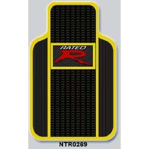  Racing Rubber Floor Mats Yellow Rated R 4pc. Office 