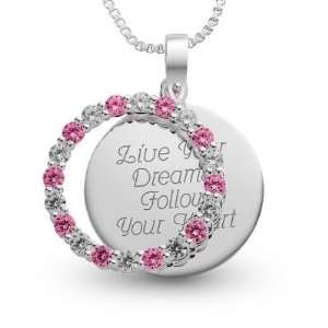   Personalized Sterling July Birthstone Pendant Necklace Gift Jewelry
