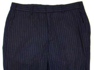 Nwt Ralph Lauren Rugby Navy Blue Pin Wool Cashmere Pants 28  