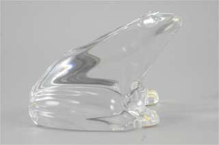 Clear Glass Frog Figurine Paperweight Statuette BACCARAT FRANCE  