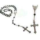 ddi black glass rosary bead necklace pack of 2