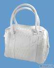 You are viewing a Designer Inspired White Jacquard Large Satchel Tote 