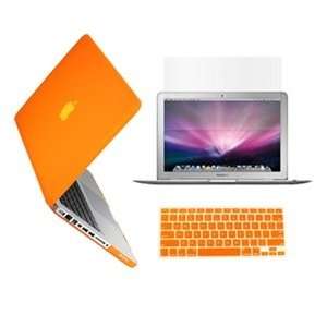 Rubberized ORANGE Hard Case Cover and Keyboard Cover with LCD Screen 