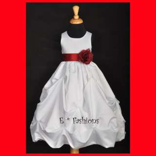 APPLE RED PRINCESS FLOWER GIRL DRESS SM LG 2 4 6 8 10  