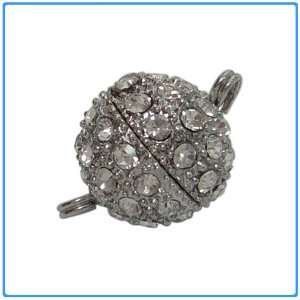  Jewelry Making 12x Alloy Magnetic Clasps with Rhinestones 