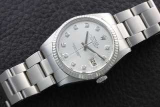 Rolex Mens 18K/SS Datejust 16014 Quick Set Diamond Dial Watch w 