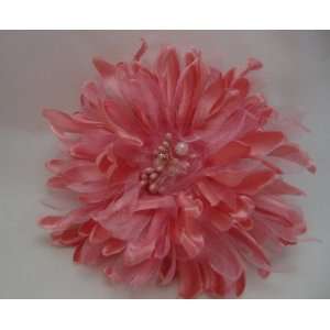  Formal Pink Satin Mum Hair Flower Clip and Pin: Beauty