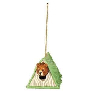  In The Woods Birdhouse, 13 1/2 Inch Tall, Camping Tent with Bear