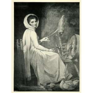  1897 Print Spinstress Spindle Portrait George Romney Lady Hamilton 