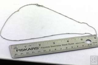 14K WHITE GOLD 1MM WIDE 18 LONG CHAIN NECKLACE  
