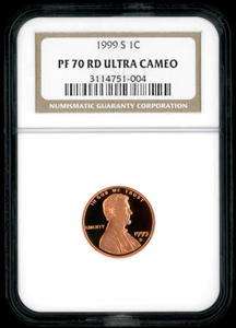 NGC PF70 RD UC 1999 S LINCOLN MEMORIAL CENT PF 70  