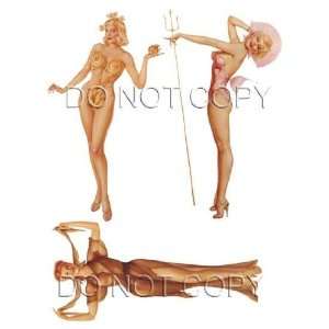  Sexy Pinup Girl waterslide Game Room Decals #254 Musical Instruments