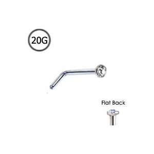   Nose Stud Ring 2mm Bezel Set Gem 20G FREE Nose Ring Backing Jewelry