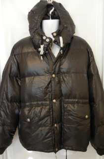   Classics Mens Black Down Puffer Hooded Ski Coat Jacket NEW L  