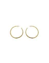 Lisa Stewart Hammered Hoop Earrings, Gold, One Size