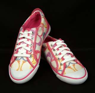   Barrett Poppy Pink/Multi Leather Trim Womens Sneakers Shoes New In Box