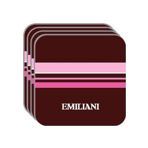 Personal Name Gift   EMILIANI Set of 4 Mini Mousepad Coasters (pink 