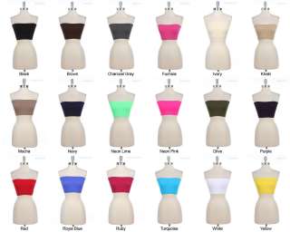 Seamless Cropped Tube Top Strapless Tank ONE SIZE VARIOUS COLORS 