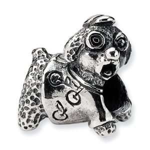    925 Sterling Silver Kids Poodle Dog Charm Jewelry Bead: Jewelry