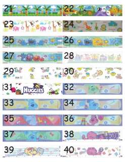 Diaper Tapes (50 Pieces)   Adult Baby Prints   Huggies, Pampers, Luvs 