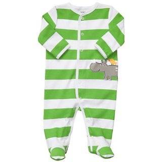    Carters Blue Striped Monkey Snap Up Sleep & Play: Clothing
