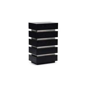  Five Drawer Media Pedestal with Stainless Steel Accents 