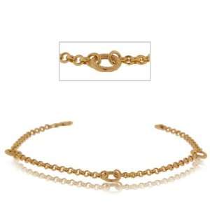 Gold Anklet 14K Rolo Link Circle of Love Ladies New