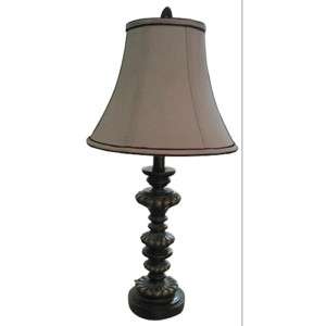 Traditional Table Lamp, Round Shade,Two Tone Trim *used  