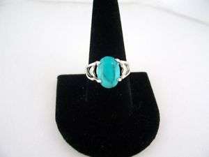 OVAL TURQUOISE RING 18KGP, NEW, GIFT BOXED, T4  