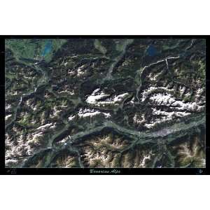  The Bavarian Alps Satellite print/map 36x24