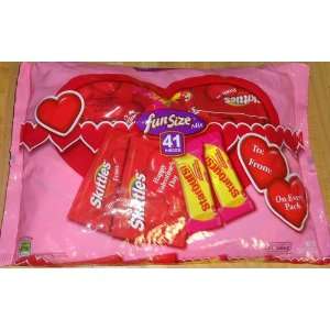 Skittles Starburst Fun Size Valentines Candy Mix, 41 Pieces