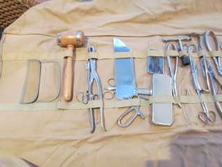 1917 Antique WWI J.Sklar Military Doctors Medical Field Kit,Tools 