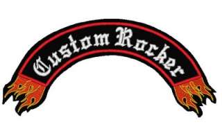 Custom Embroidered Rocker Patch FLAME Motorcycle 12  