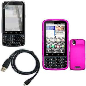  Droid PRO XT610 Combo Rubber Hot Pink Protective Case Faceplate 
