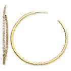   Gold plated Vermeil Sterling Silver In Out CZ Post Hoop Earrings