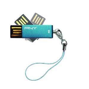  PNY Flash Drive, 2.0 Micro Swivel Attache Blue 