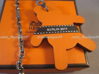Auth HERMES Berlin Bear Limited Edition Key Chain Bag Charm Rare for 