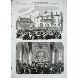  1868 General Election Oxford Lancaster Lancashire Print 
