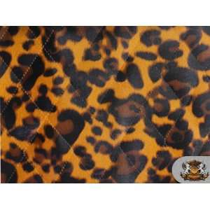 Quilted Vinyl Fabric with 1/2 Batting Sheet Backing GOLD LEOPARD 54 